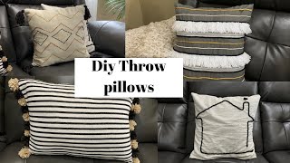 DIY THROW PILLOWS  Super cute  Affordable [upl. by Jarrow]