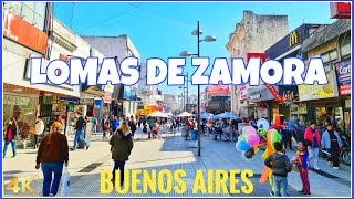 【4K】Buenos Aires LOMAS de ZAMORA  Peatonal LAPRIDA  Calle Balcarce  Teatro Coliseo OTOÑO 4K WALK [upl. by Ardnas]