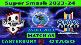 Canterbury vs Otago  CAN vs OTA  5th Match of Super Smash 202324  Cricket Info Live [upl. by Drhacir946]