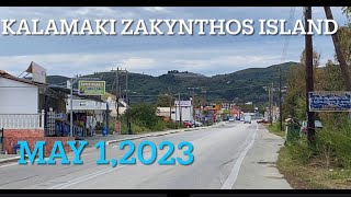 KALAMAKI ZAKYNTHOS ISLAND May 12023  Its Ready and getting busier for Summer Season  Road tour [upl. by Ekyt]