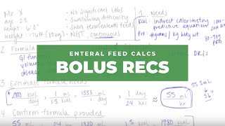 Enteral Feed Calculations Bolus Recommendations [upl. by Rossie66]