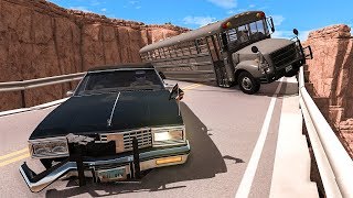 Collapsing Bridge Pileup Car Crashes 23  BeamNG DRIVE  SmashChan [upl. by Qahsi]