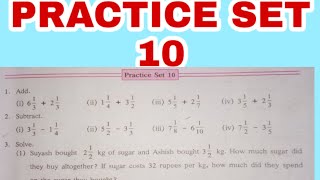 Operations on fractions lesson 4  Practice set 10 class 6th maths  Maharashtra state board [upl. by Ezaria]