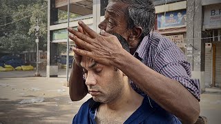 The cosmic massage 💫  Old Man Amazing Head massage  Mohammad Waris Barber [upl. by Llerrat571]