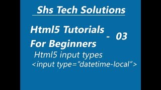 Html5 Input Type  datetimelocal [upl. by Sandell]