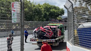 Jaxon Evans massive crash Adelaide 500 2024 turn 8 [upl. by Xenia]