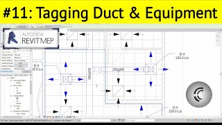 Revit MEP Lesson 11 Tagging Duct and accessories [upl. by Erdman]