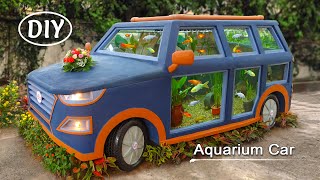 Super crazy ideas Make masterpiece aquarium car from cement [upl. by Lliw]