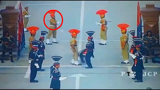 Indian soldier slipped again at wagah border 2017 [upl. by Helban]