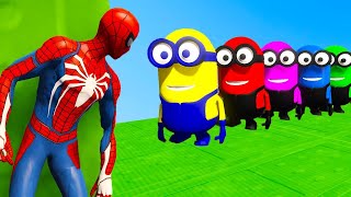 ✅GTA5 Epic Ragdoll RED SPIDERMAN VS RED MINION VS GREEN MINION Funny Fails Jump shorts gta5 [upl. by Asital280]