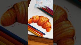 I wanna to eat a croissant too🥐🇫🇷 croissant food fooddrawing colourpencil [upl. by Applegate794]