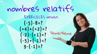 exercices nombres relatifs Mathématiques collège lycée niveau 5ème 4ème [upl. by Vevine167]