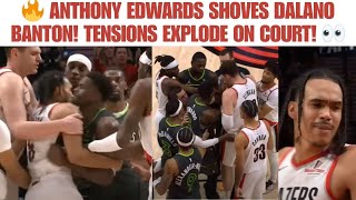 Anthony Edwards Shoves Dalano Banton Sparks Heated Court Clash 👀🔥 [upl. by Minnnie860]