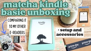 NEW KINDLE BASIC MATCHA UNBOXING SETUP INTIAL THOUGHTS amp COMPARISON TO MY KOBOKINDLES kindle [upl. by Velick]