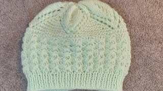 Bonnet bébé 2 motifs tricot [upl. by Feirahs]