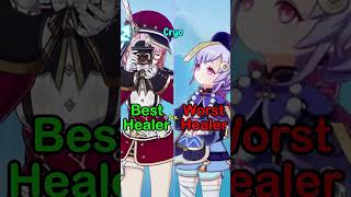 Best Vs Worst Healers From Each Element genshinimpact healer shorts [upl. by Assirem40]