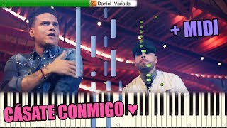 Cásate Conmigo Silvestre Dangond y Nicky Jam Piano TUTORIAL  MIDI  FLP [upl. by Farlay]