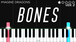 Imagine Dragons  Bones  EASY Piano Tutorial [upl. by Ahsinnod645]