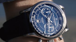 Manero Flyback in Blue Dial  Carl F Bucherer [upl. by Llenaj528]