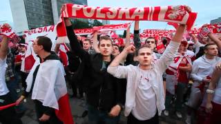 Hymn Polski przed meczem PolskaRosja Euro 2012 strefa kibica Katowice [upl. by Amir]