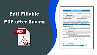 How to edit a fillable pdf after saving using Adobe Acrobat Pro DC [upl. by Belier]