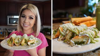 Flautas de Rajas con Queso  Cheese Flautas  Avocado Salsa [upl. by Lael984]