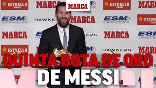 Así fue la entrega de la Quinta Bota de Oro a Leo Messi [upl. by Madelena]