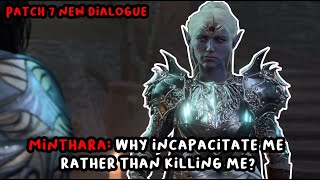 Minthara Reaction If We Knocked Her Out In Act I All Options Patch 7 New Dialogue [upl. by Bruce]