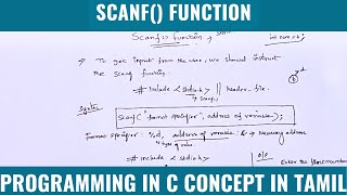 How to use scanf in C Programming in CConcept in Tamil Pridetech [upl. by Drhacir752]