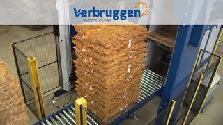 Palletizing  Automatic Palletizer machine VPM14 by Verbruggen  Palletizing of bags [upl. by Edith]