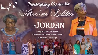 Live stream of Funeral Service for Merlene Lolitha Jordan [upl. by Jak667]