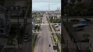 Galveston Texas  Aerial View from Downtown Galveston to the Coastline  Drone Photography [upl. by Ettedo518]