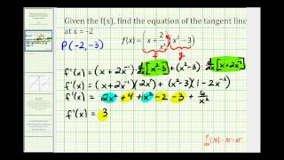 Ex Find the Equation of a Tangent Line Using the Product Rule [upl. by Durwin]