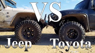 Jeep Wrangler Rubicon vs Toyota FJ Cruiser Interco TSL SX2 vs Maxxis Trepador off road 4x4 [upl. by Etyam]