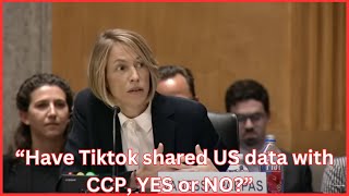 Tiktok Executive Humiliated As She Refuses To Answer Questions About CCP Data Sharing [upl. by Ameerak]