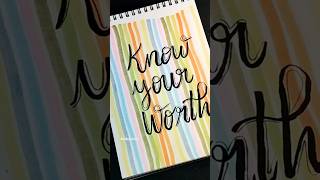 Calligraphy brush pen calligraphy know your worth alphabet lettering daily art artbyvincy [upl. by Honorine530]