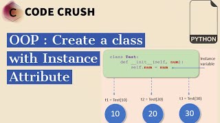 Create a class with Instance Attribute  Object Oriented Programming  Instance Attribute in python [upl. by Ydok]