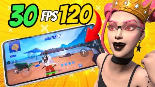 ✅SUBIR DE 30 a 120fps EN FORTNITE MOBILE PASO A PASO [upl. by Vezza]