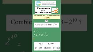 Enigme Concours Kangourou maths 2023 sujet S question 2 [upl. by Vala]