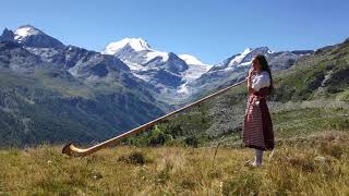 Solo Alphorn in the Mountains [upl. by Noyad]