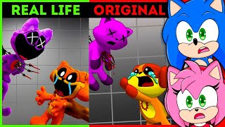 Sonic and Amy Watch The Best TikTok of CatNap  REAL LIFE vs ORIGINAL Poppy  PlayTime Chapter 3 [upl. by Ardnuaed837]