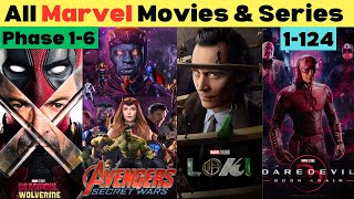 How to watch Marvel movies amp Series MCU in order Phase 1 to 6  MCU old amp upcoming movies amp Series [upl. by Wendall200]