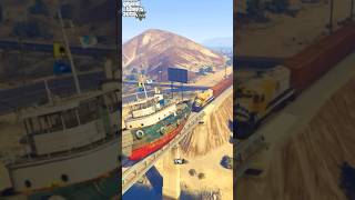 Train VS Ship shorts gta train gaming games grandtheftauto boat [upl. by Li]