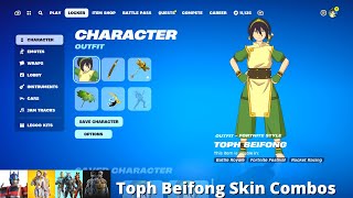 Toph Beifong Skin Combos Fortnite Battle Royale [upl. by Ddat]