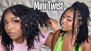 How To Two Strand Mini Twist w Human Hair Afro Spring Extensions ft QVR  Natural Protective Style [upl. by Maria]