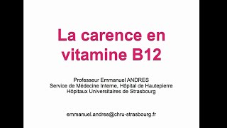 La carence en vitamine B12 [upl. by Trautman]