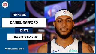 DANIEL GAFFORD 15 PTS vs PHX 08 Nov 2425 DAL Highlights [upl. by Alat]