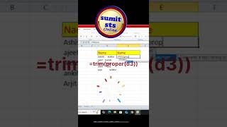 How to use trim and proper function in excel viralvideo sumitstsonline microsoftexcel exceltips [upl. by Wilmer565]