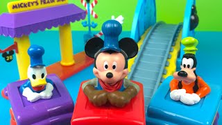 Mickey Mouse Train Track Set Pluto Donald Duck Disney Toys for toddlers [upl. by Singer]