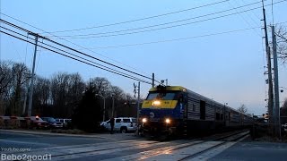 LIRR Montauk Single Express amp Three Locals in Great River NY RR DE30 [upl. by Bronder800]